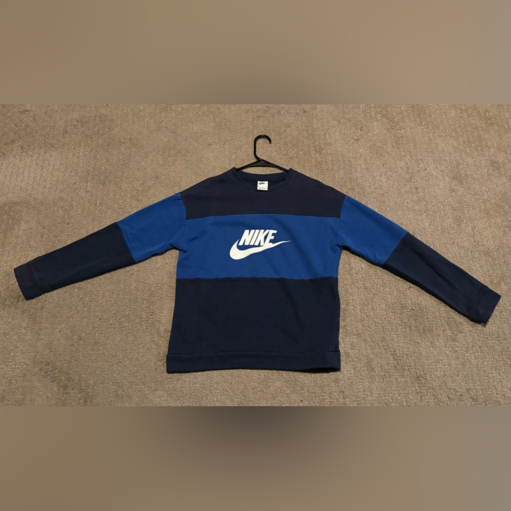 Nike Kids Colorblock Blue Sweatshirt